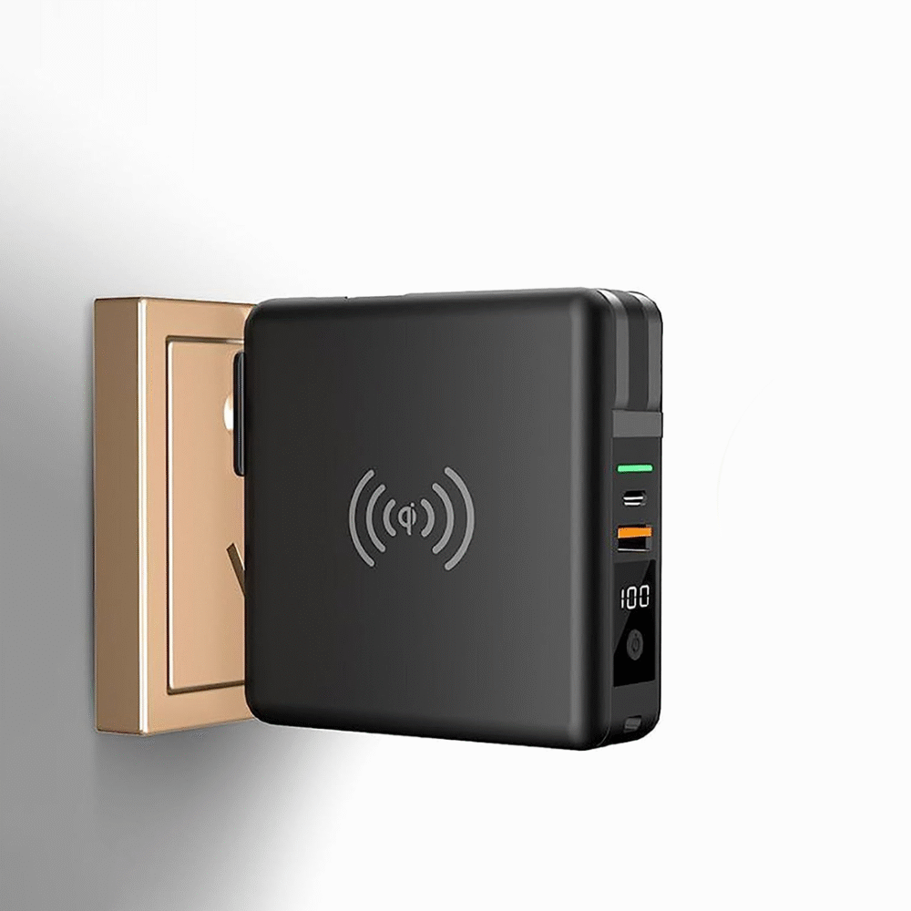⁦• شاحن و باور بنك متعدد الوظائف (اندرويد و ايفون و شاحن لاسلكي بمدخل USB)⁩ - الصورة ⁦3⁩