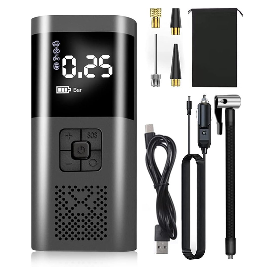 • منفاخ اطارات مزود بباور بانك للجوال - الصورة 4