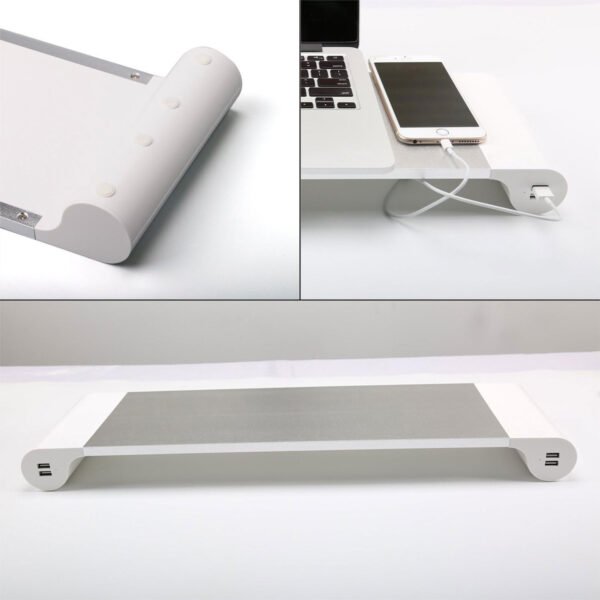 حامل لابتوب وكمبيوتر للمكتب مع 4 منافذ بيانات وشحن USB