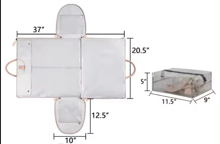 حقيبة تخزين عملاقة قابلة للطى مع جيب للاحذية - الصورة 3