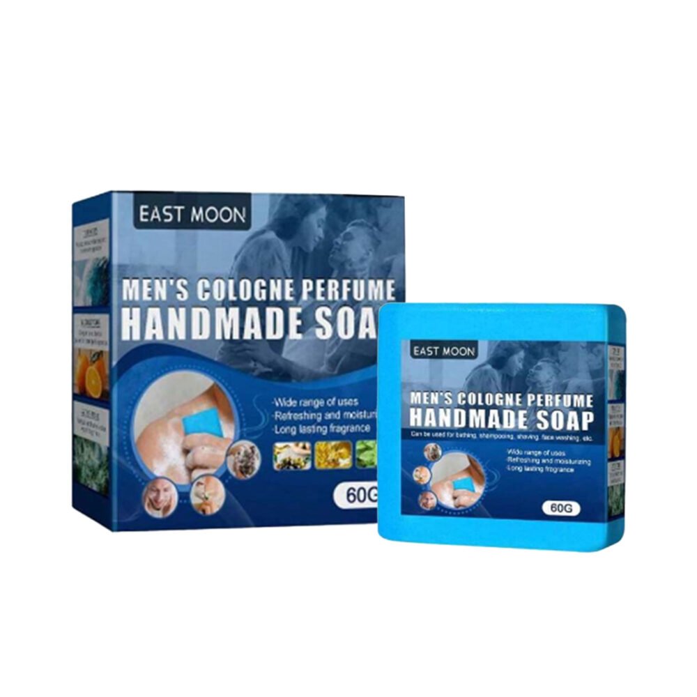 ⁦نظافة وانتعاش (صابونة الكركم لجسم لامع, صابونة دودو أوسون, صابون مغربي بلدي بزيت الزيتون, بودرة تلك معطرة للجسم, صابون حمام كولونيا للرجال مصنوع يدويا هدية)⁩ - الصورة ⁦6⁩