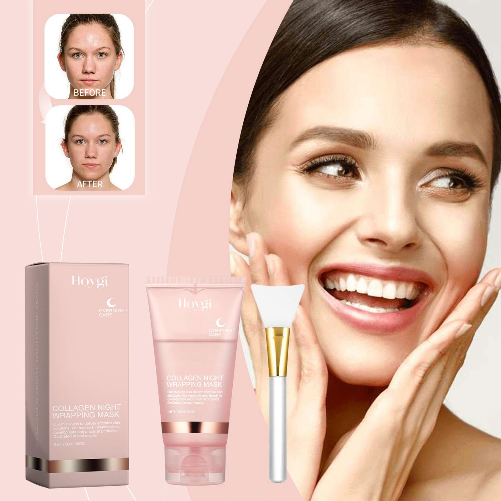 5-Minute Bedtime Routine (Magic Teeth Whitening & Cleaning Gel – Free Gift + Nose Lifting & Collagen-Boosting Oil + Anti-Wrinkle Eye Cream + Night Wrapping Collagen Mask + Overnight Lip Mask + Lavender Body Massage Oil) - الصورة 2